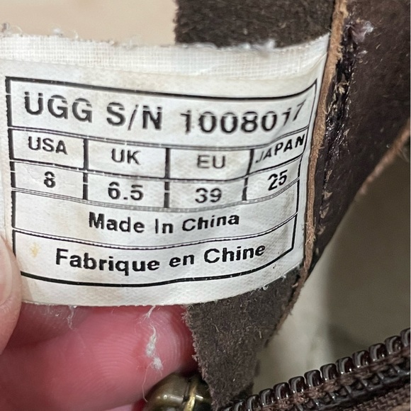 UGG Women's Size 8 Emalie Waterproof Wedge Leather Ankle Booties Brown 1008017 - Picture 11 of 14